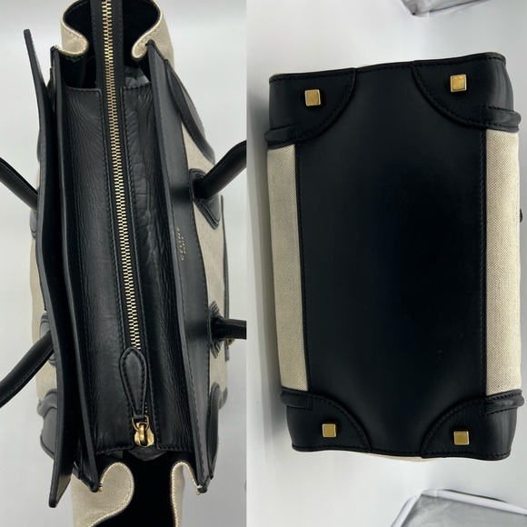 Authentic Celine Canvas and calfskin leather mini luggage tote - Picture 9 of 16